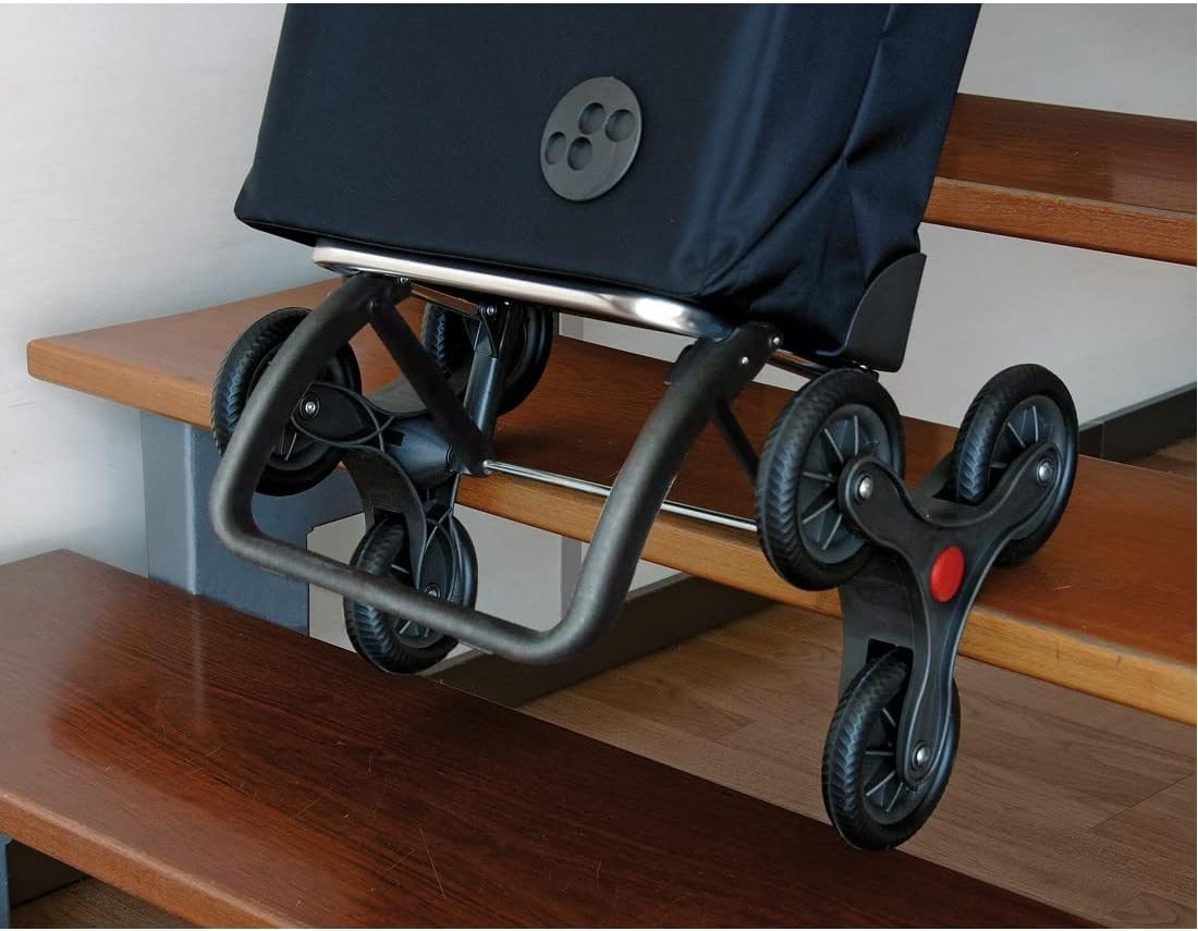 Foldable 6-Wheel Stair Climber Shopping Trolley – Lightweight Aluminium, Lime
