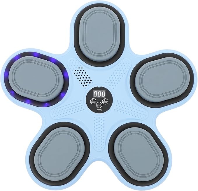 Kids Music Boxing Machine LED Punch Wall Trainer Bluetooth Gloves Game