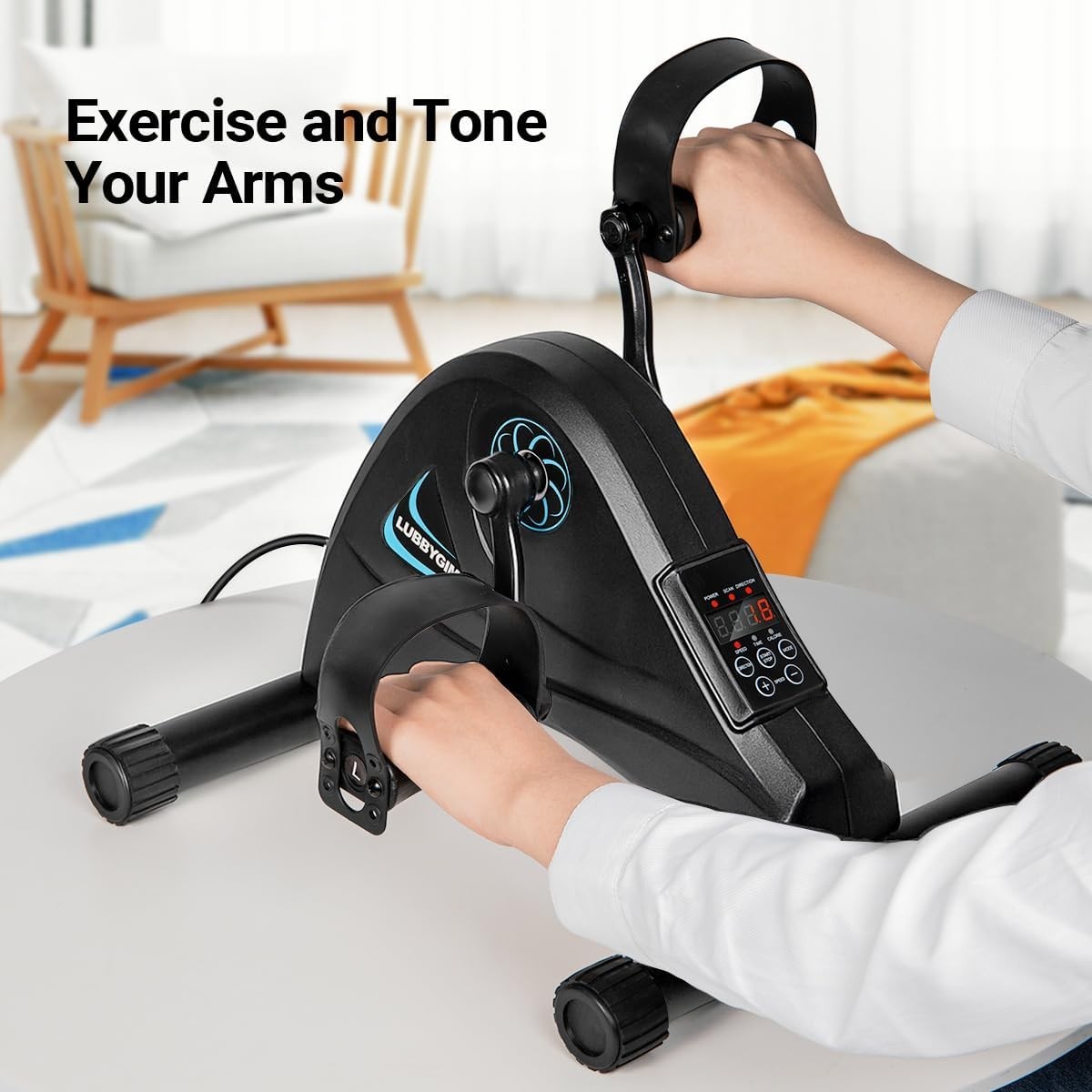 Motorized Seated Pedal Exerciser Electric Under Desk Trainer LCD
