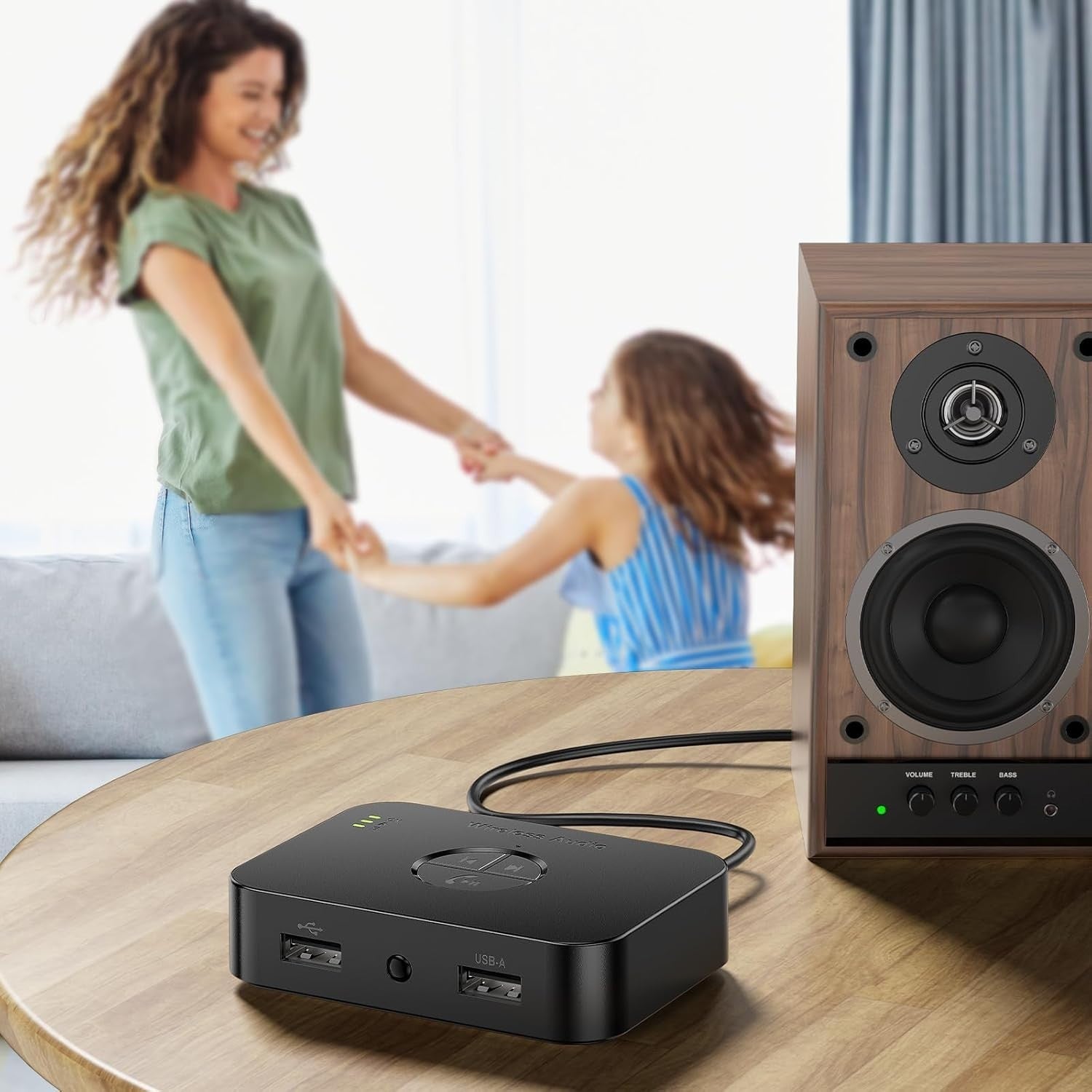 Bluetooth 5.4 Receiver Adapter HiFi Audio RCA AUX Low Latency Remote