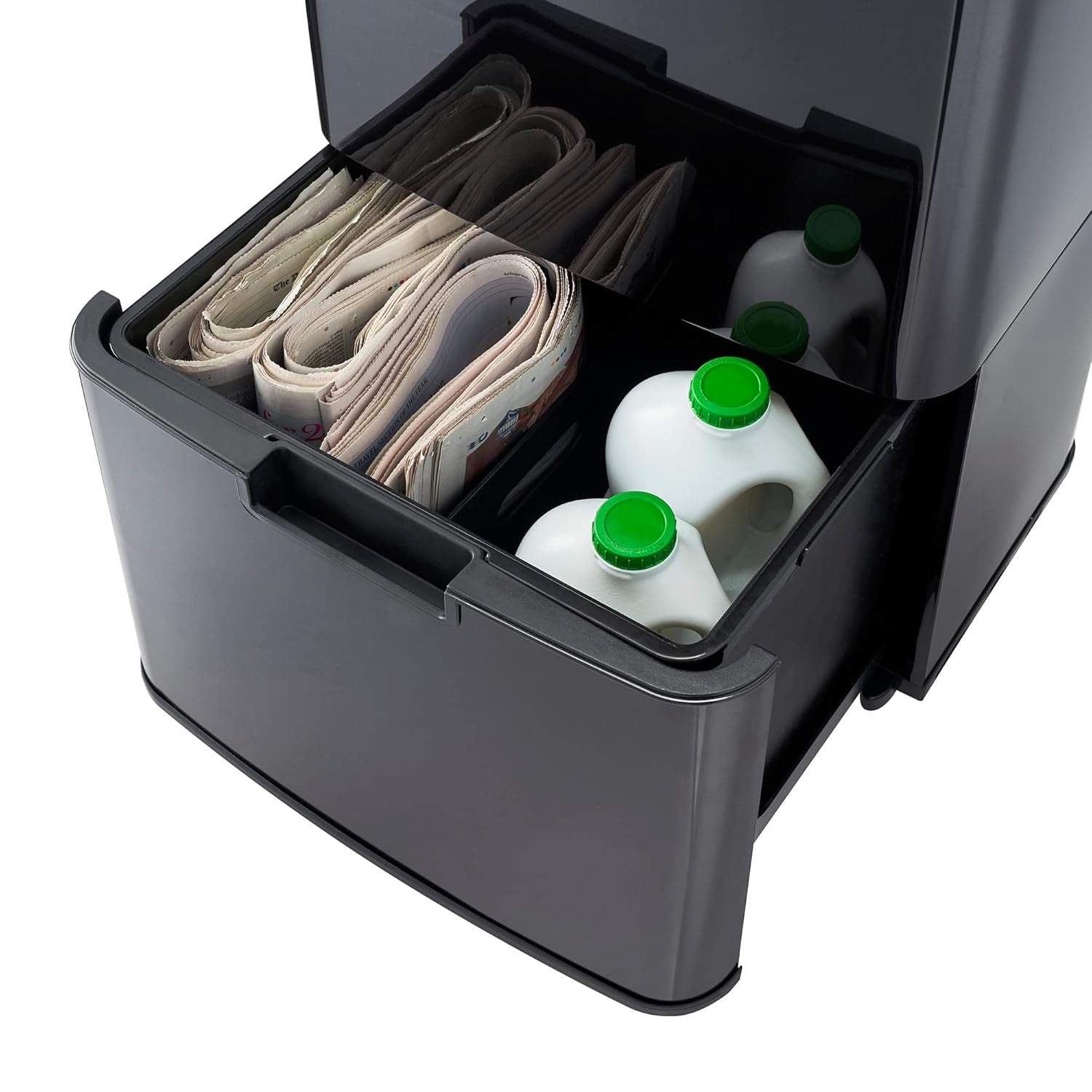 75L Dual Compartment Motion Sensor Kitchen Bin Black Copper