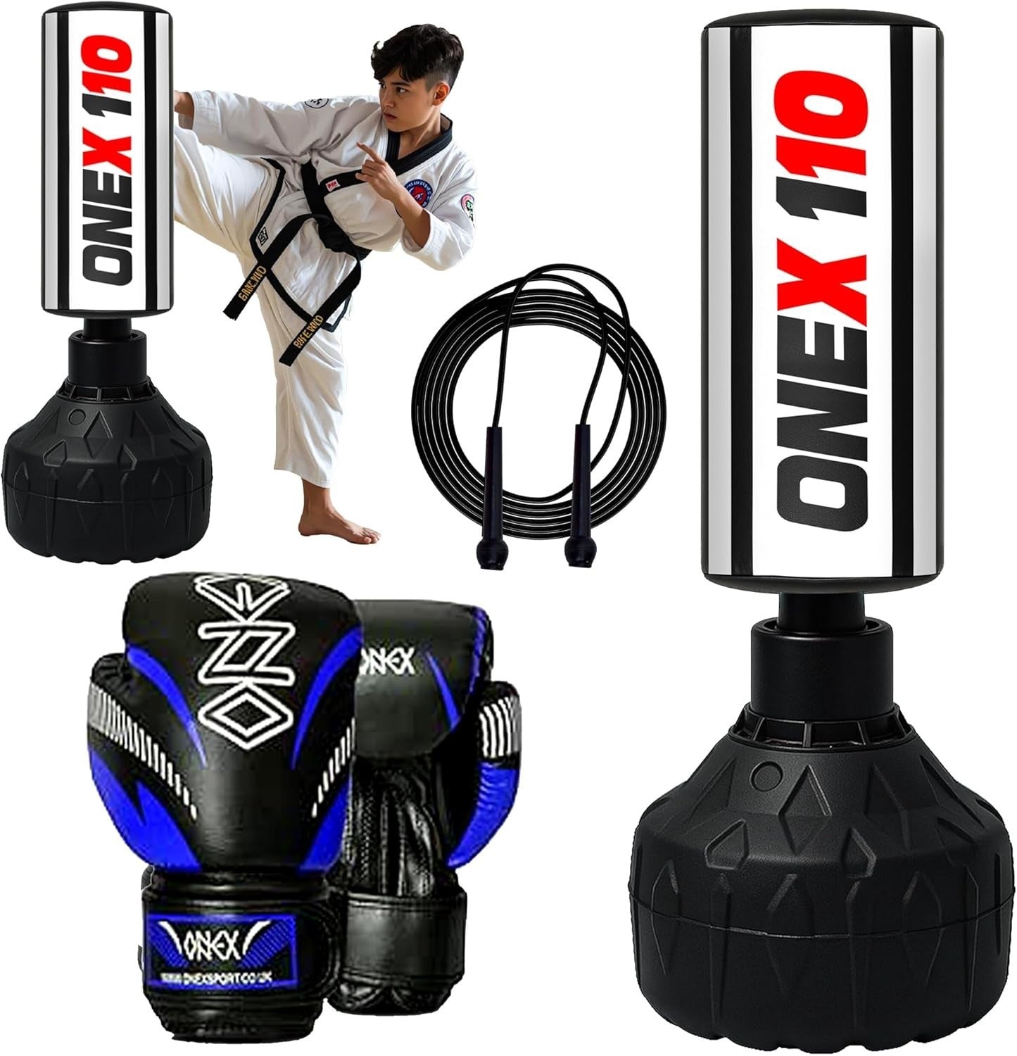 Kids Freestanding Punching Bag 3.5FT Boxing Set Gloves Base