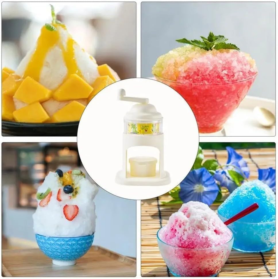 Manual Ice Crusher Snow Cone Slush Maker Hand Crank Shaved Ice Machine