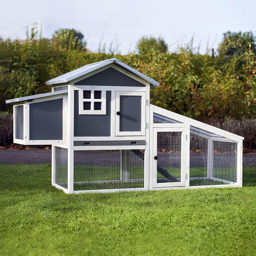 Plastic Chicken Coop with Run Nest Box Ventilated Secure Easy Clean