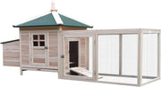 Large Wooden Chicken Coop with Run Nest Box 196cm