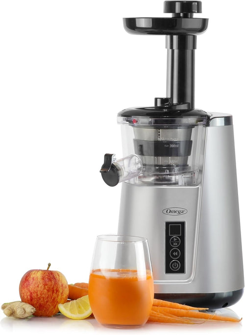 Cold Press Slow Masticating Juicer Vertical 65 RPM Compact Silver