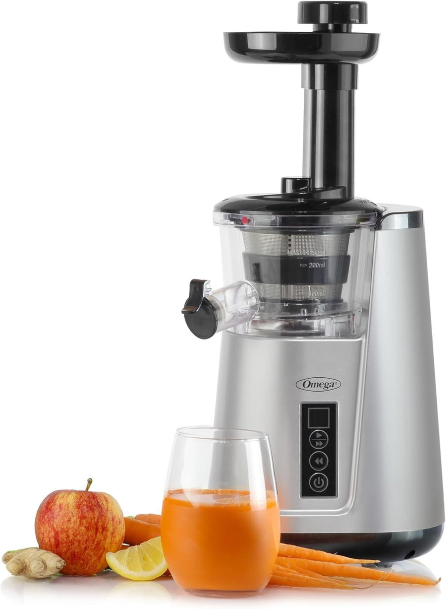 Cold Press Slow Masticating Juicer Vertical 65 RPM Compact Silver