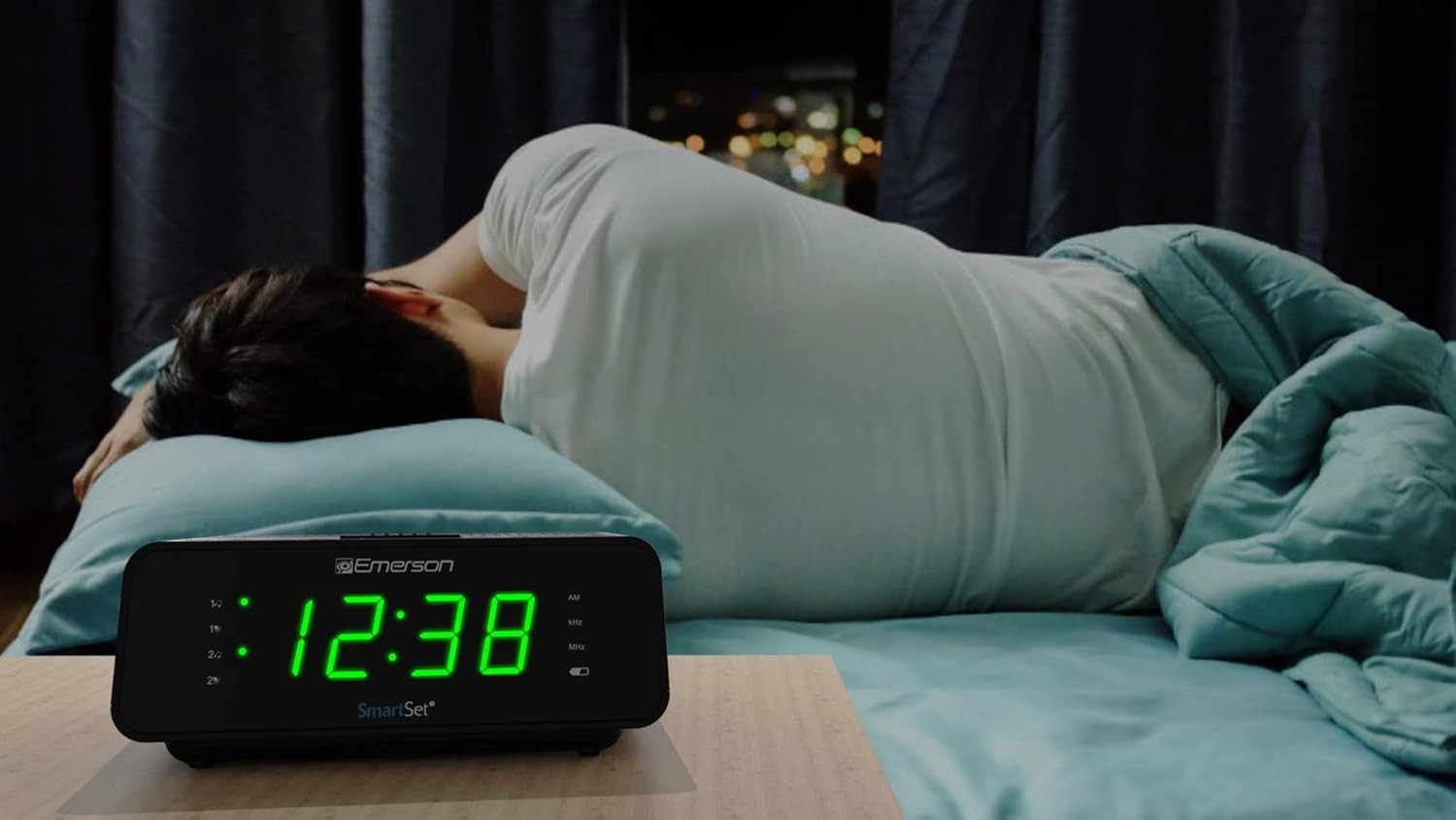 Alarm Clock Radio AM FM LED Display Dimmer Sleep Timer Bedside Clock