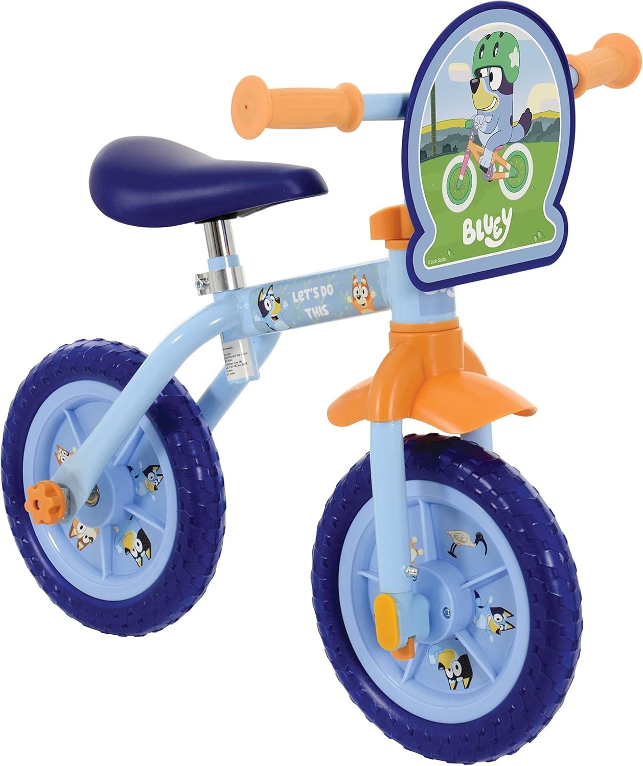 Kids 2 In 1 Balance Bike Training Bicycle Pedals Stabilisers Blue