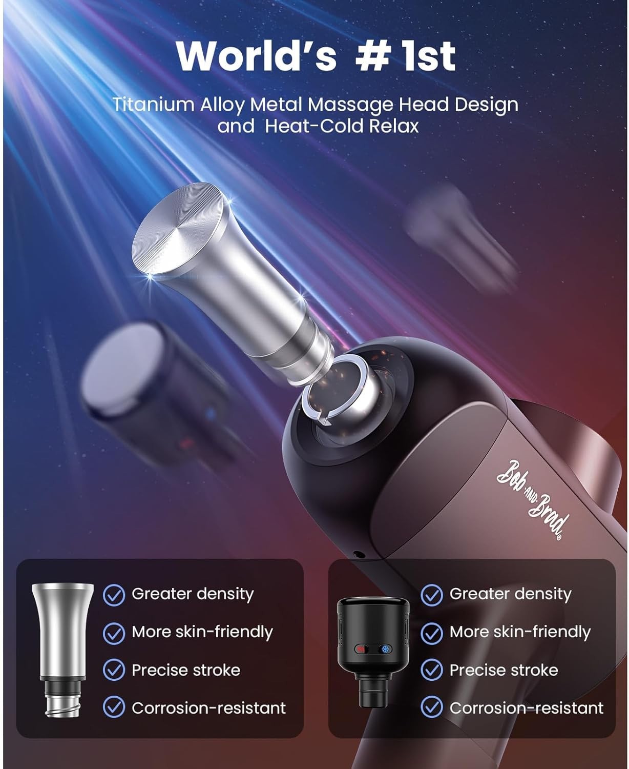 Heat Cold Deep Tissue Massage Gun 11mm Amplitude Muscle Recovery 6 Heads