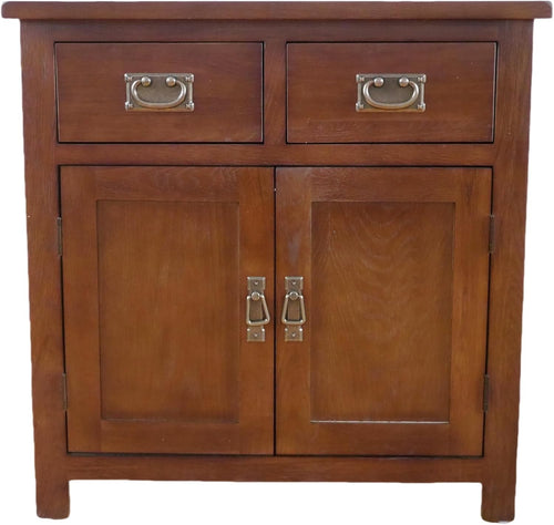 Small Solid Oak Sideboard Cabinet 2 Door 2 Drawer Hallway Storage Unit