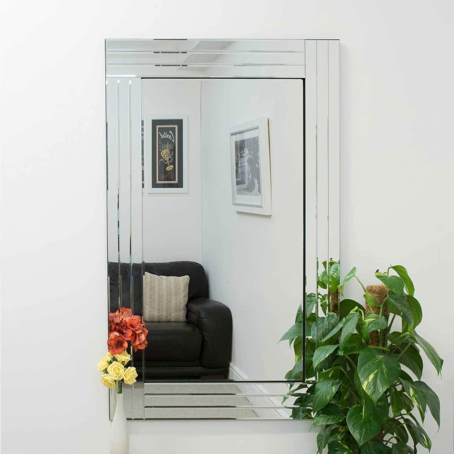 Modern 120x80cm Bevelled Edge Venetian Wall Mirror – Stylish & Versatile