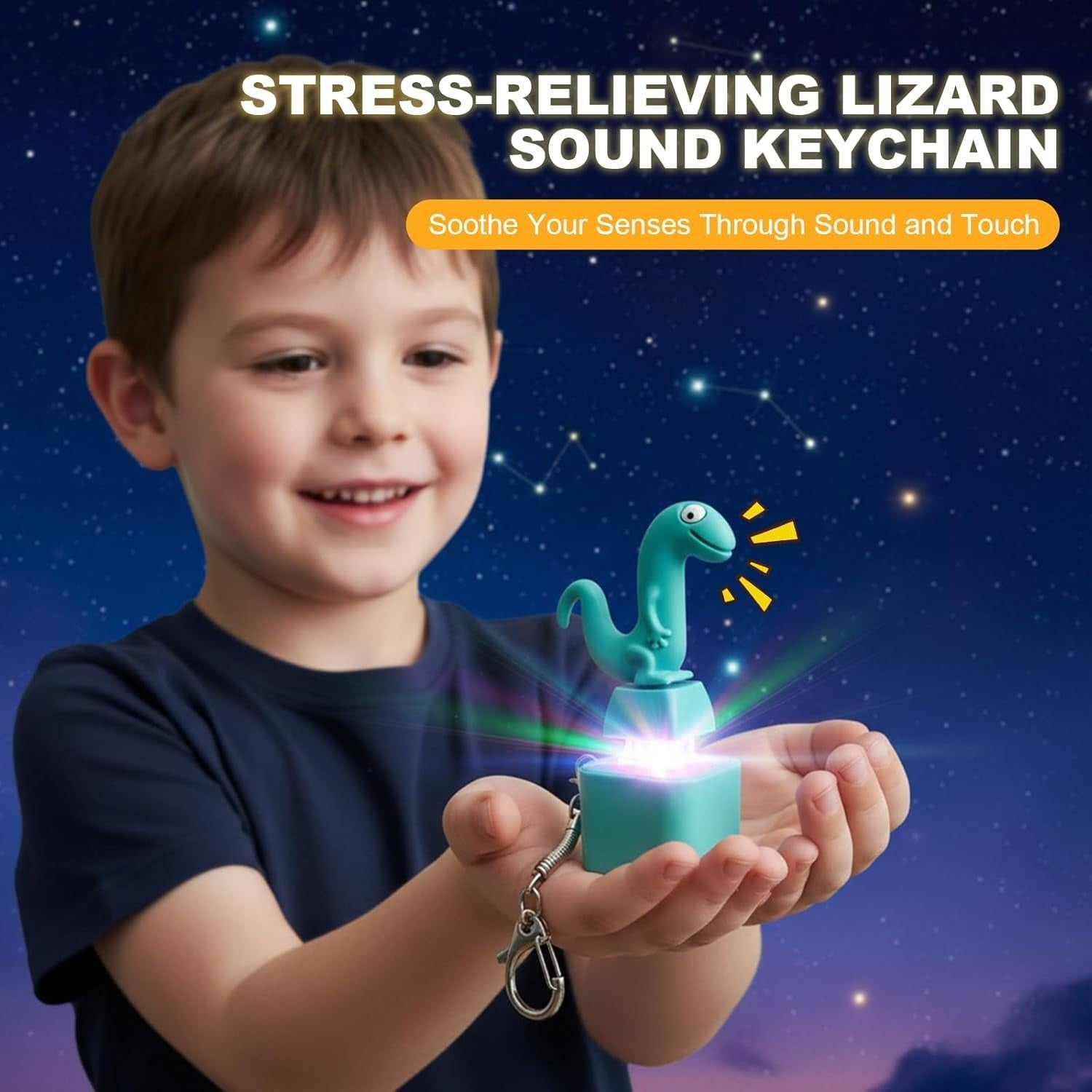 Rechargeable Keyboard Clicker Fidget Keychain LED Stress Relief Toy