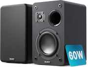 Passive Bookshelf Speakers Hi-Fi Stereo Pair 60W RMS Compact Black