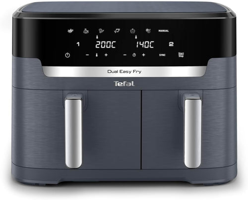 Dual Drawer XXL 11L Air Fryer 7 Programs Extra Crisp Roast Bake Grey