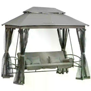 3 Seater Swing Chair Hammock Gazebo Bed Outdoor Canopy Seat w/ Cushions & Sides