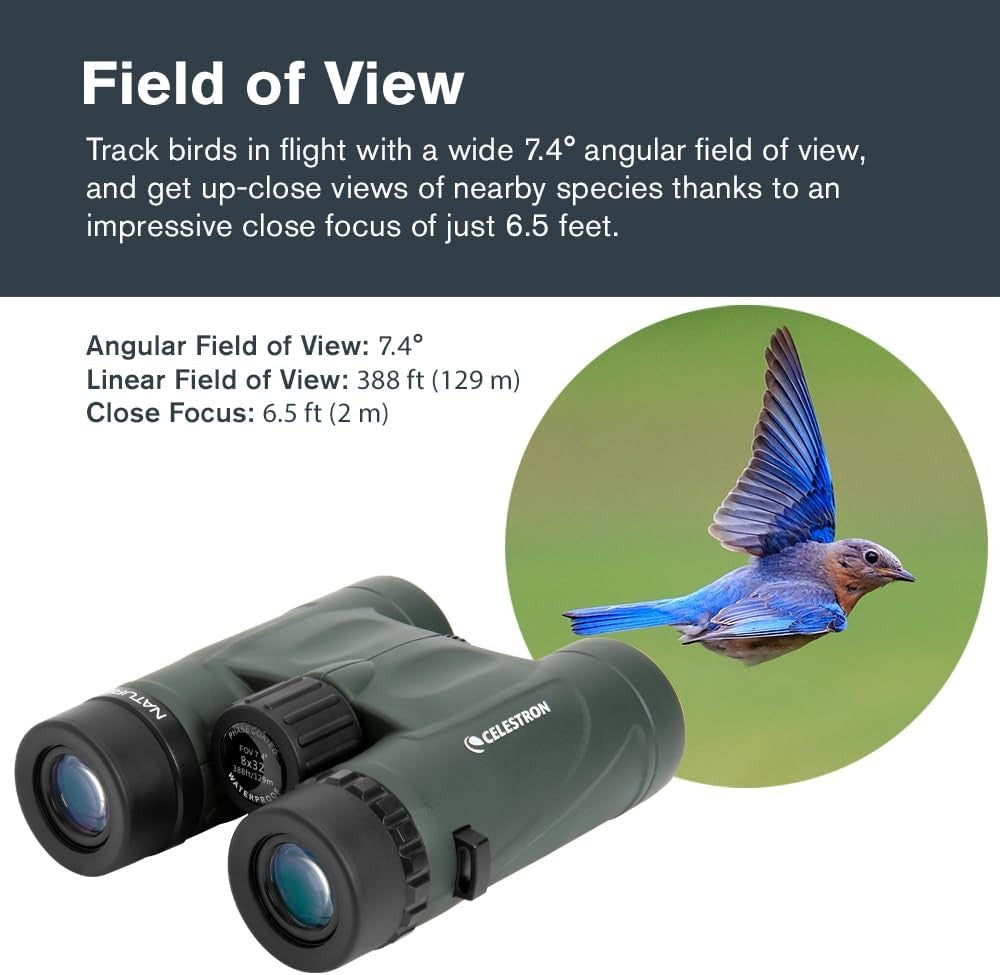 8x32 Waterproof Binoculars HD Optics Wide View Outdoor Birdwatching Travel