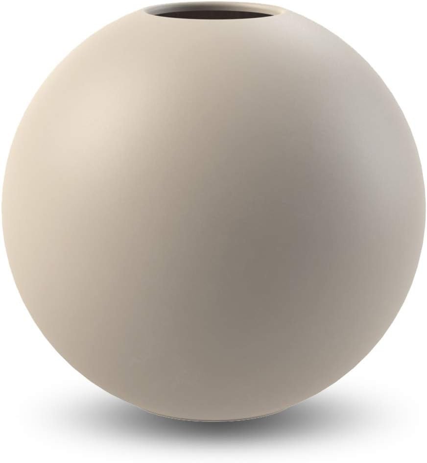Sand Ceramic Ball Vase 20cm Modern Round Minimal Table Home Decor