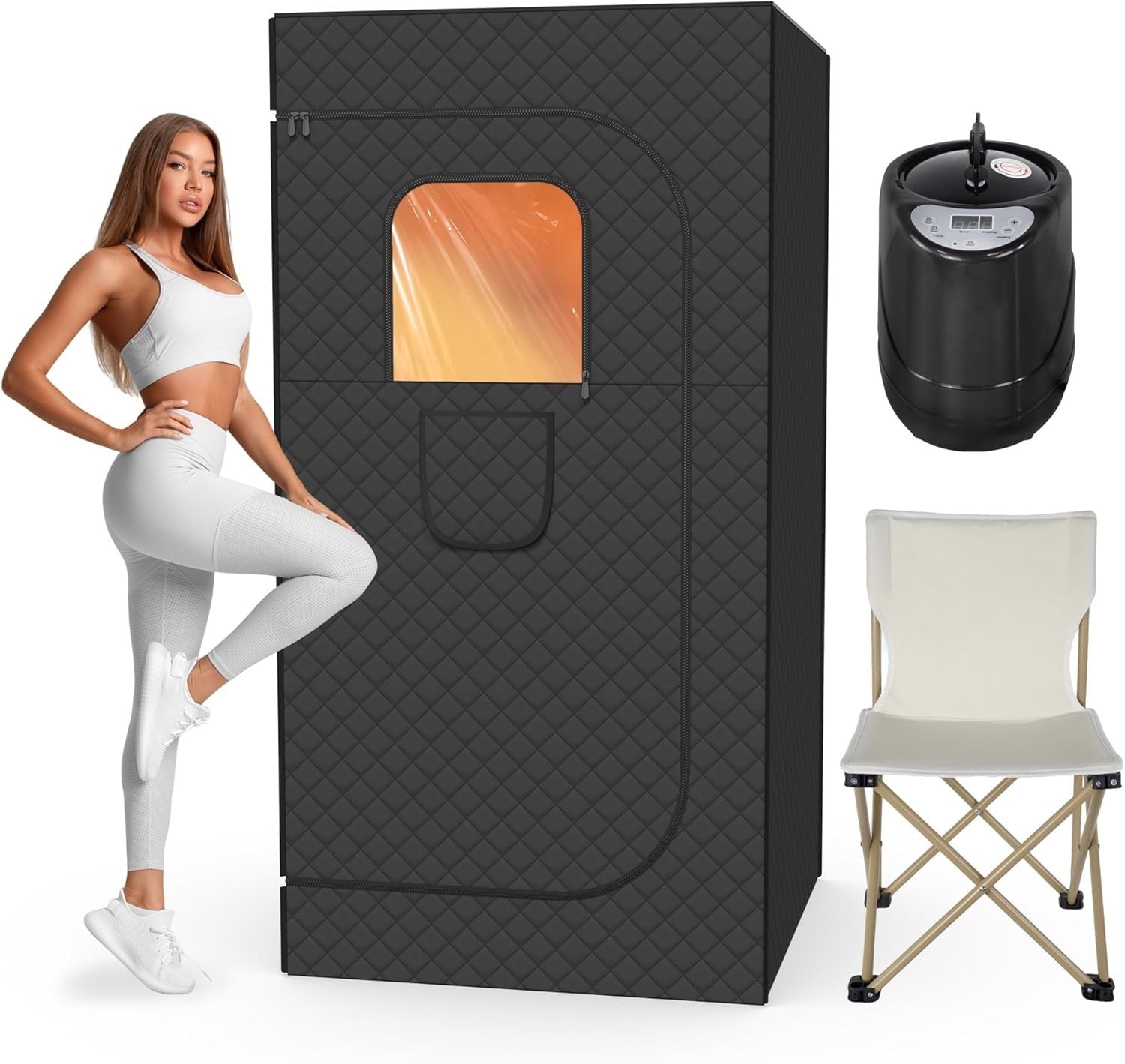Full Size Portable Steam Sauna Box Home Spa 3L Fast Heat Detox Tent Relax Chair