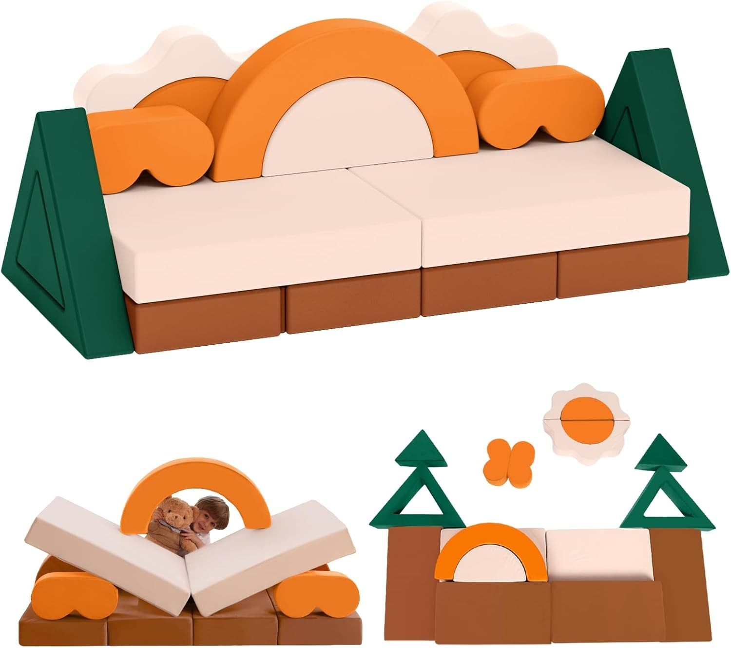 Multifunctional Kids Jungle Sofa Bed Playroom Furniture 66x183x58 cm