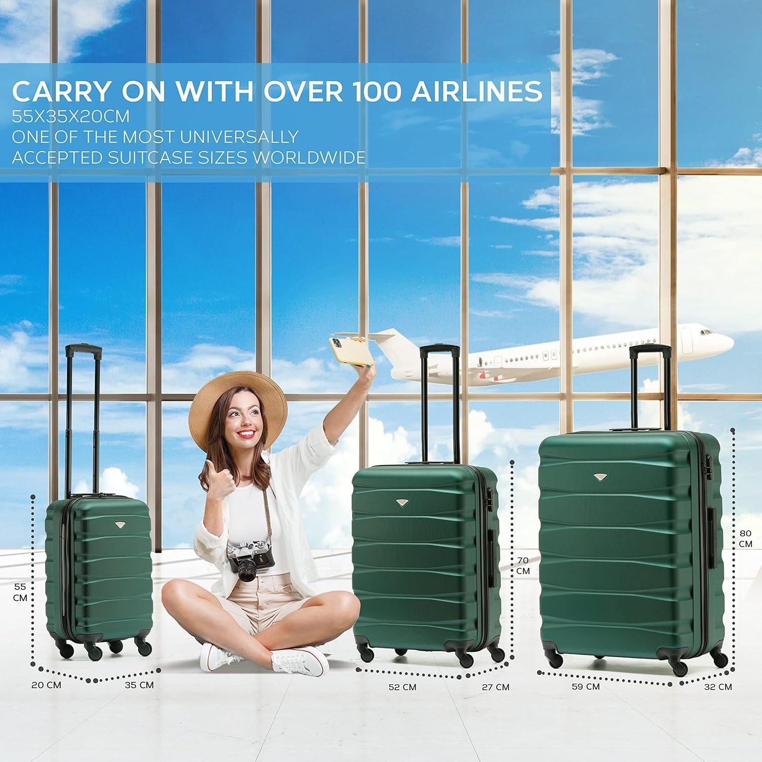 25” Medium Check-In Luggage ABS Hard Shell 4 Wheel Spinner Case