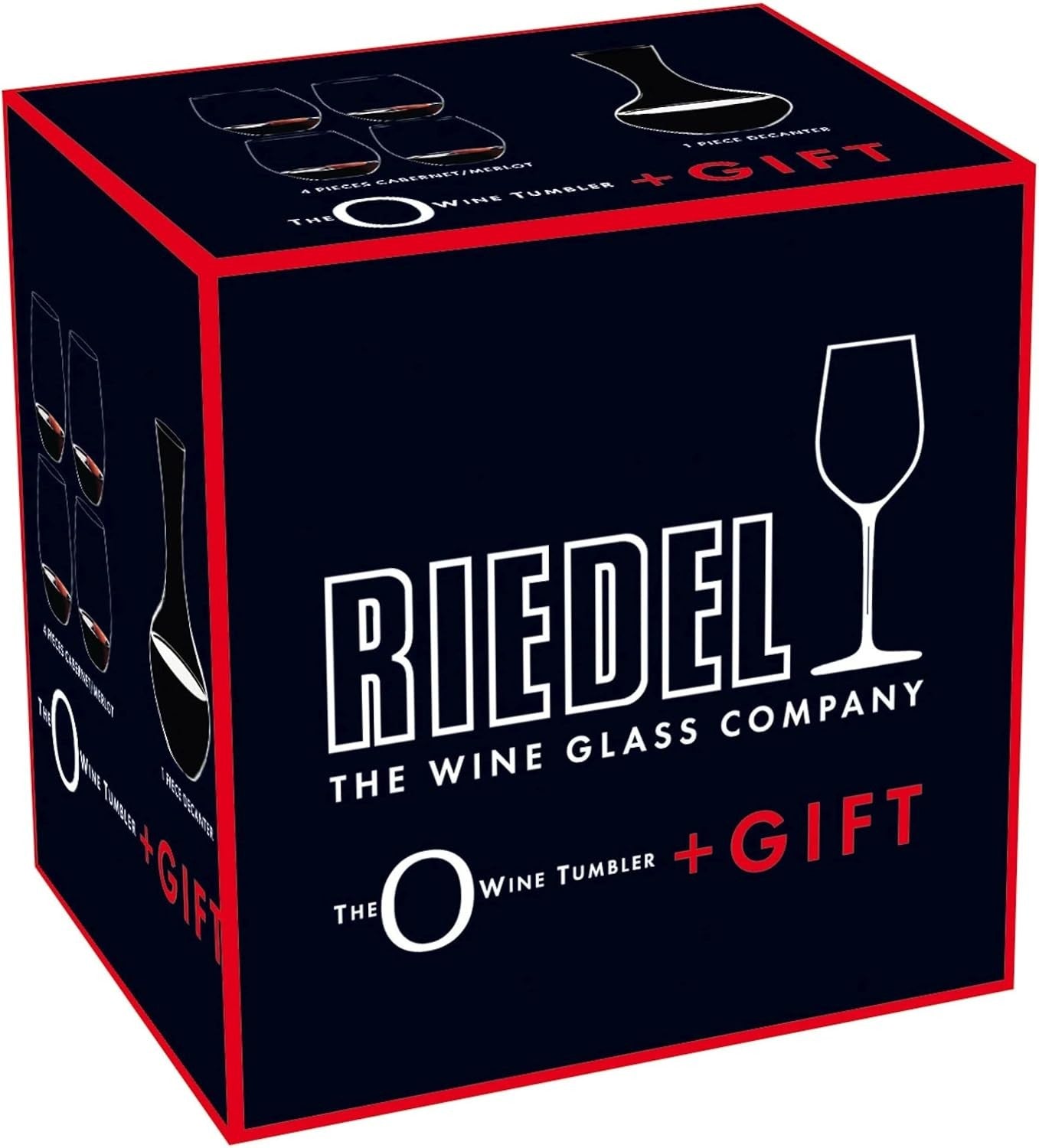 Crystal Wine Decanter 0.95L with 4 Stemless Glasses Modern Aerator Set