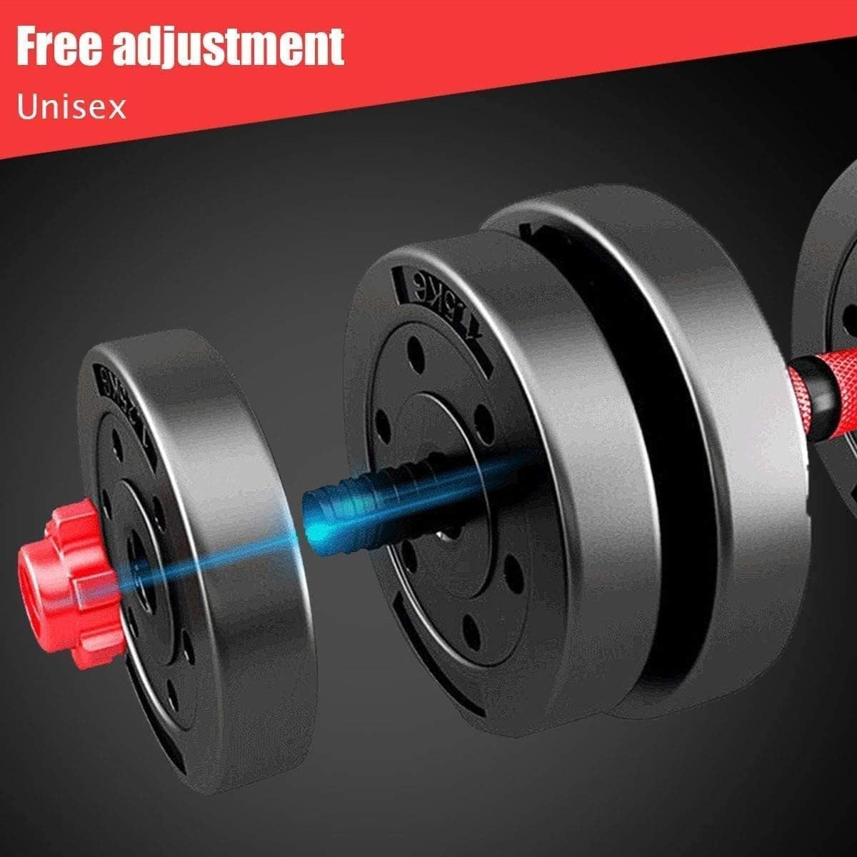 30kg Adjustable Dumbbell Barbell Set Connecting Rod Home Gym Weights