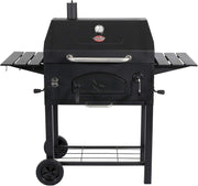 Large Charcoal BBQ Grill & Smoker with Shelves, Thermometer, Heavy-Duty Steel