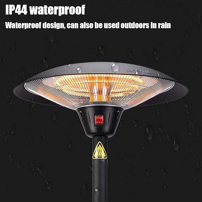 3000W Outdoor Electric Patio Heater Infrared Waterproof Freestanding Adjustable