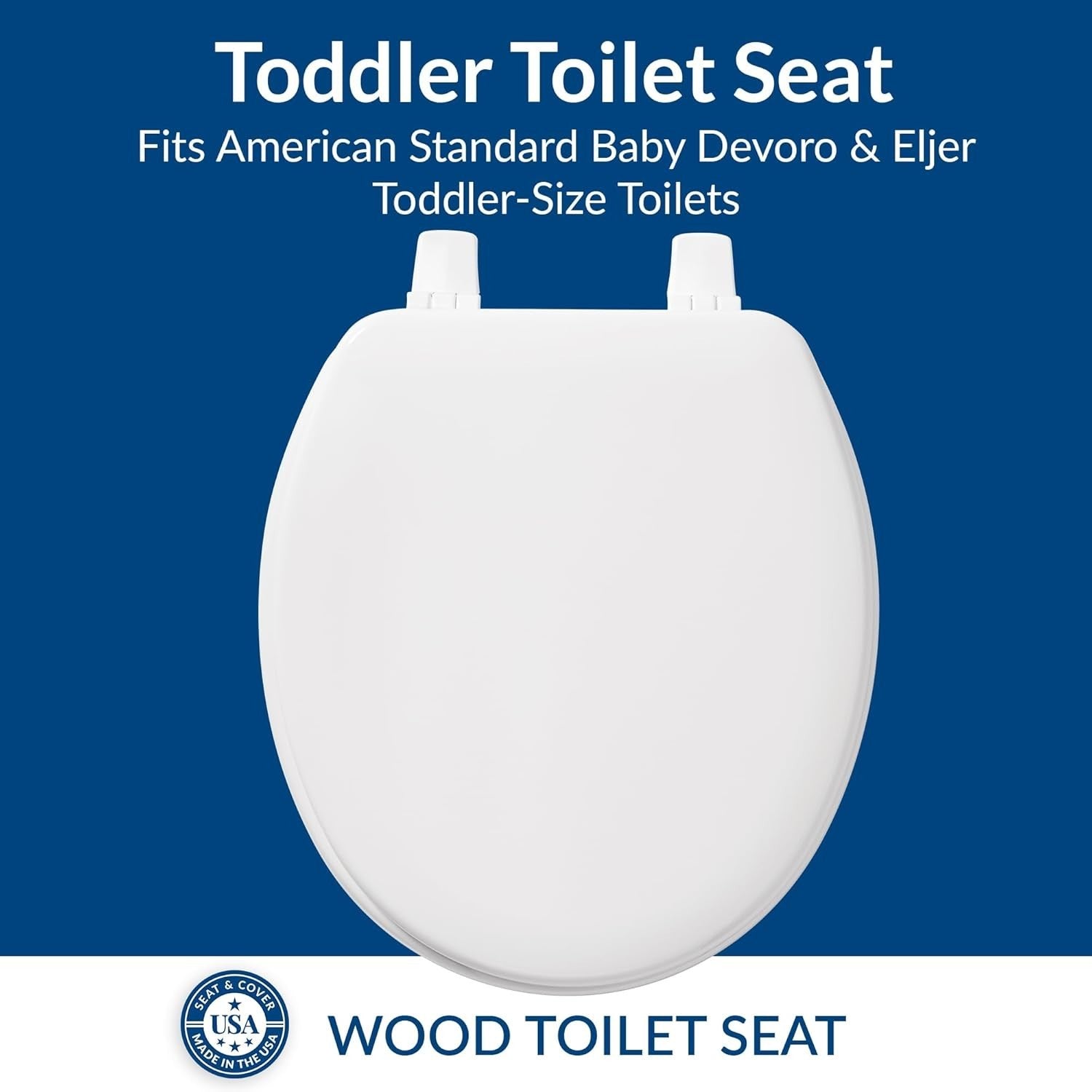 White Toddler Toilet Seat Top-Tite Enameled Wood Closed Front