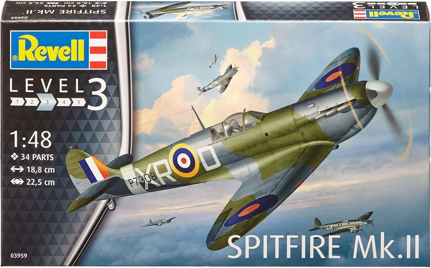 1:48 Spitfire Mk.II Fighter Model Kit WWII Aircraft Plane Build Set Toy