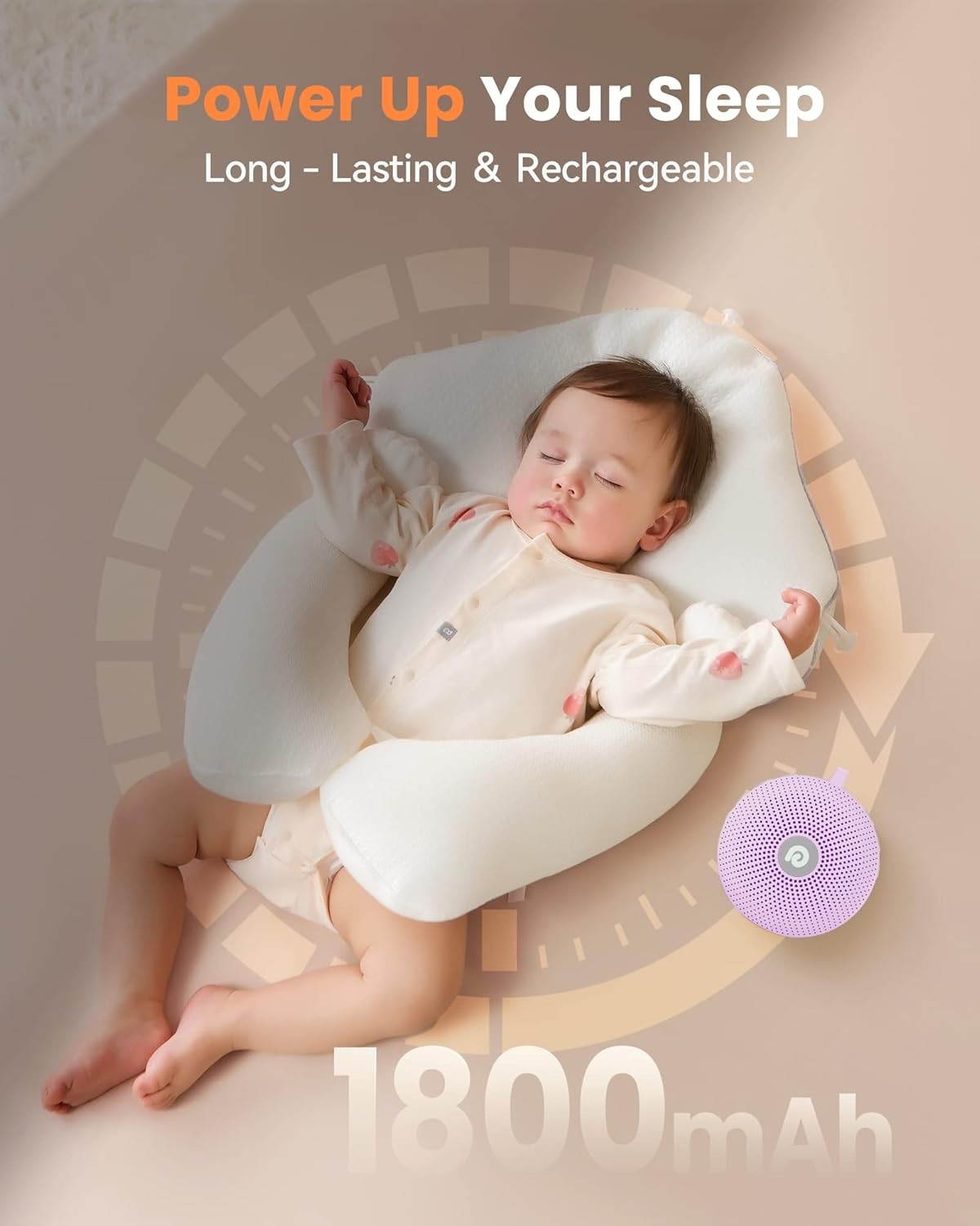Purple Noise Machine Baby Portable Sleep Sound 21 Soothing Sounds Battery