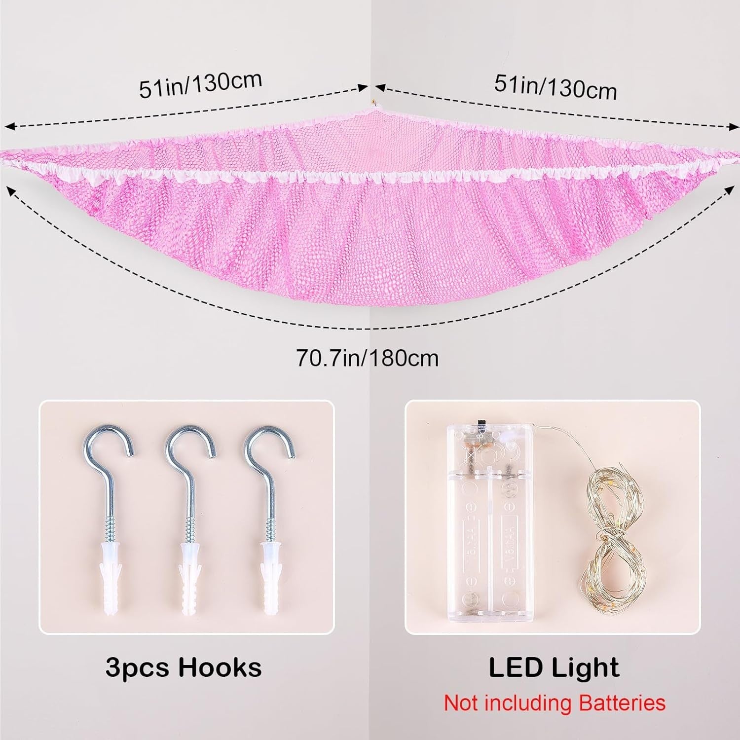 Stuffed Animal Hammock with LED Lights – Toy Storage Net for Kids Rooms