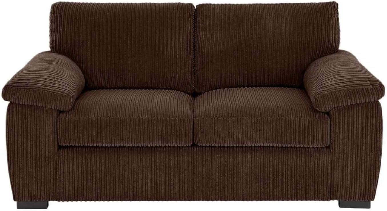 2 Seater Jumbo Cord Sofa Brown – Compact, Soft & Stylish Modern Couch