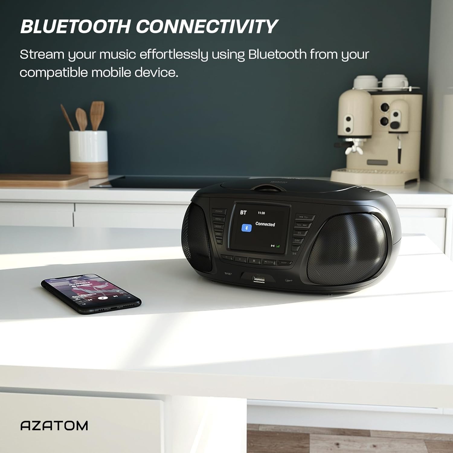 Portable CD Player DAB/DAB+ FM Radio Bluetooth USB MP3 Battery/Mains