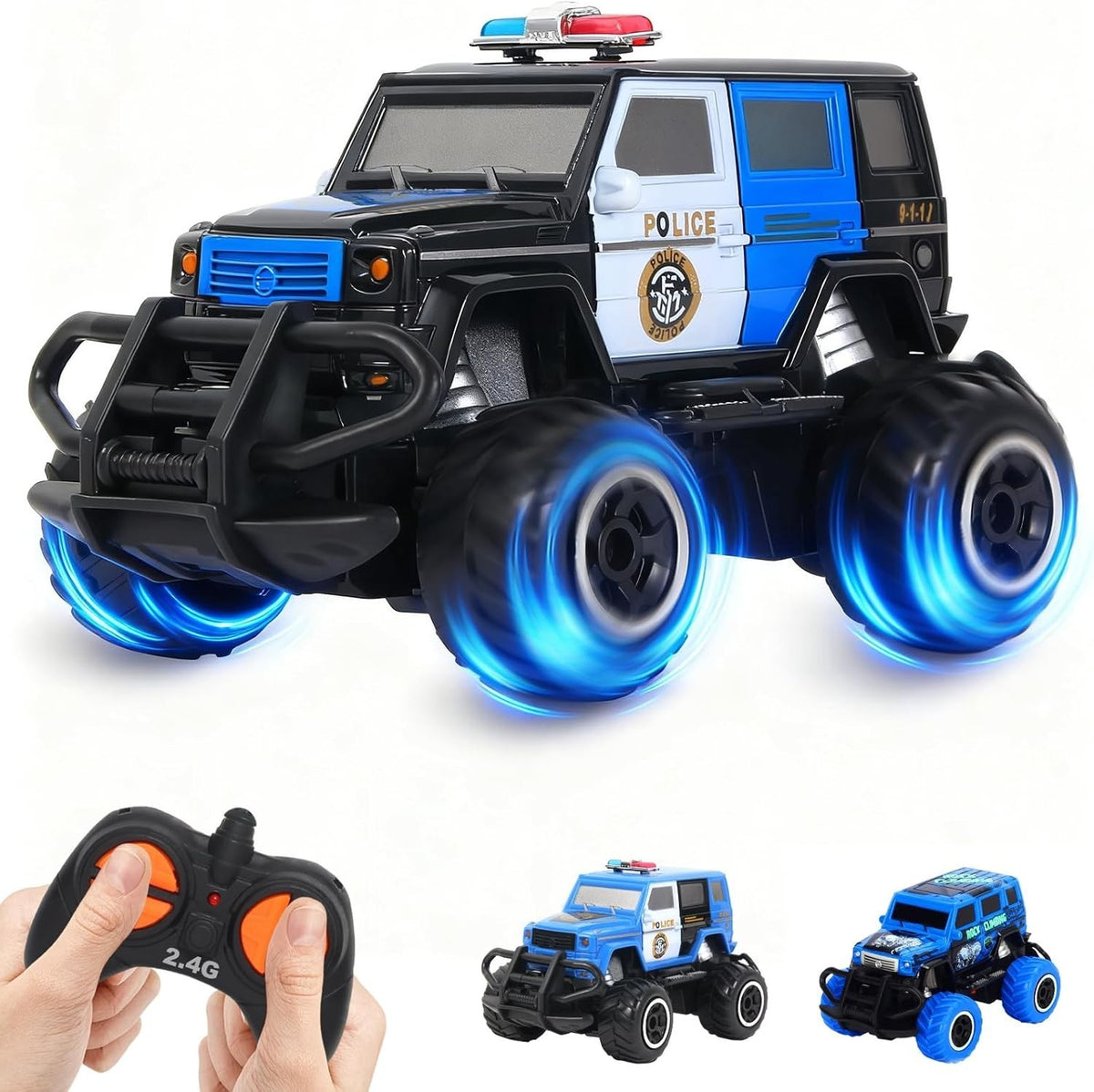Mini Police RC Car for Kids 3-7, Off-Road Remote Control Toy Gift