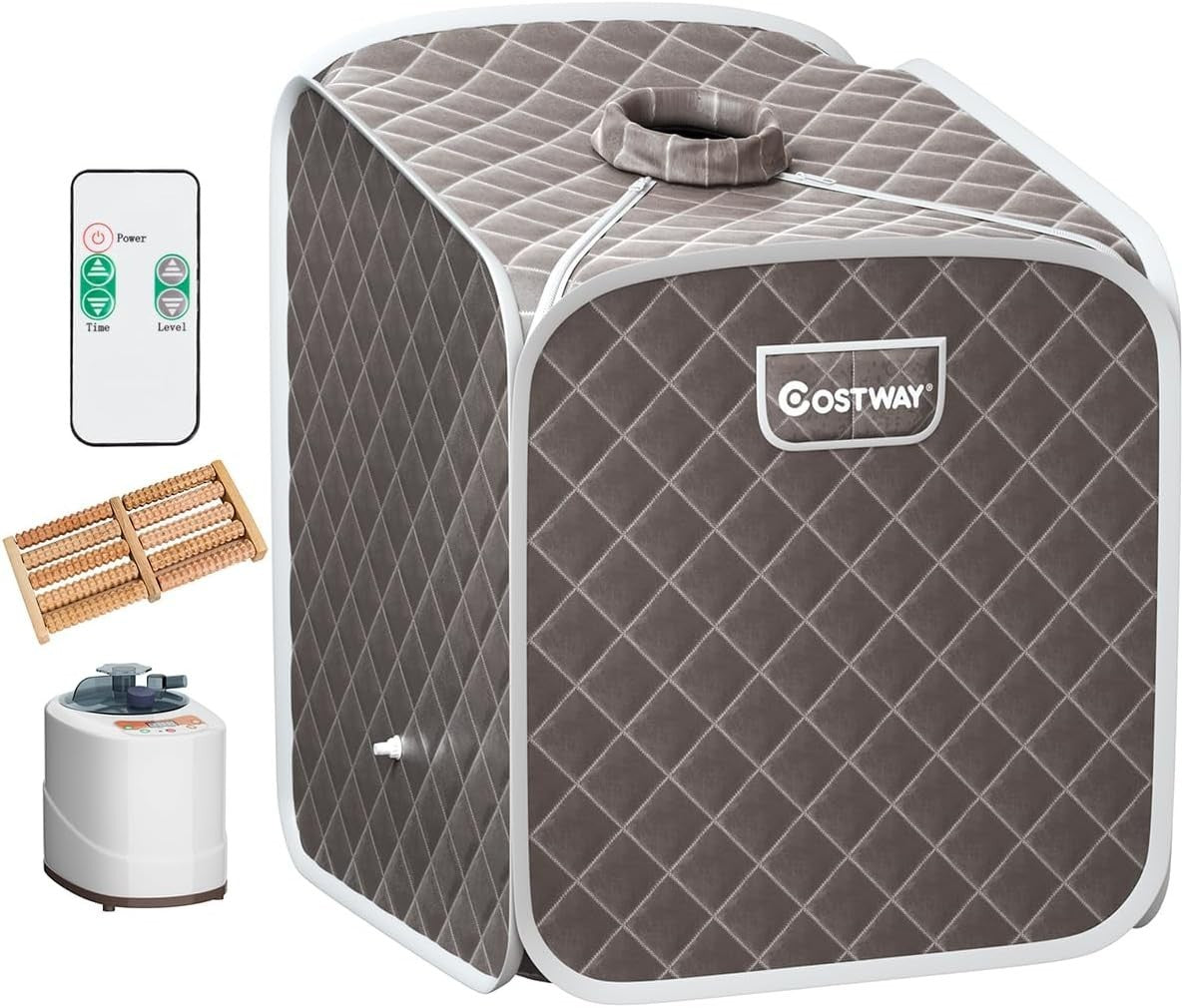 Portable Steam Sauna Tent – Full Body Spa w/ Chair, Foot Roller & Remote