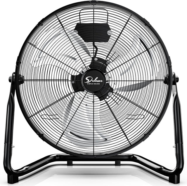 20" 3-Speed High Velocity Floor Fan – Heavy Duty Metal Cooling Workshop Garage