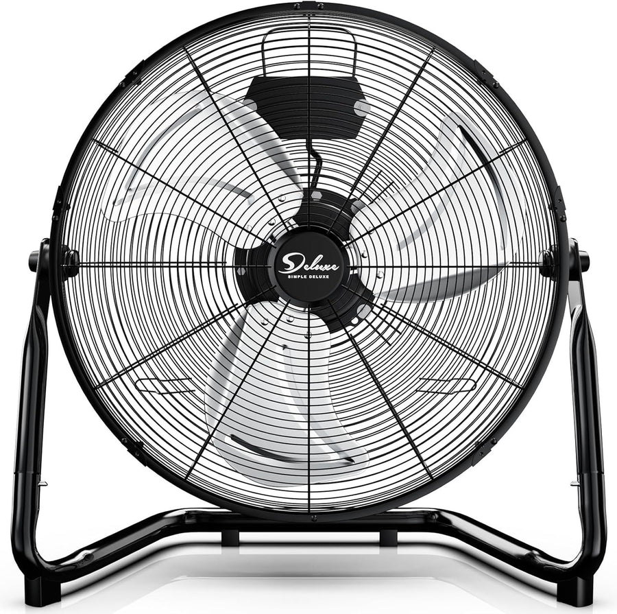 20" 3-Speed High Velocity Floor Fan – Heavy Duty Metal Cooling Workshop Garage