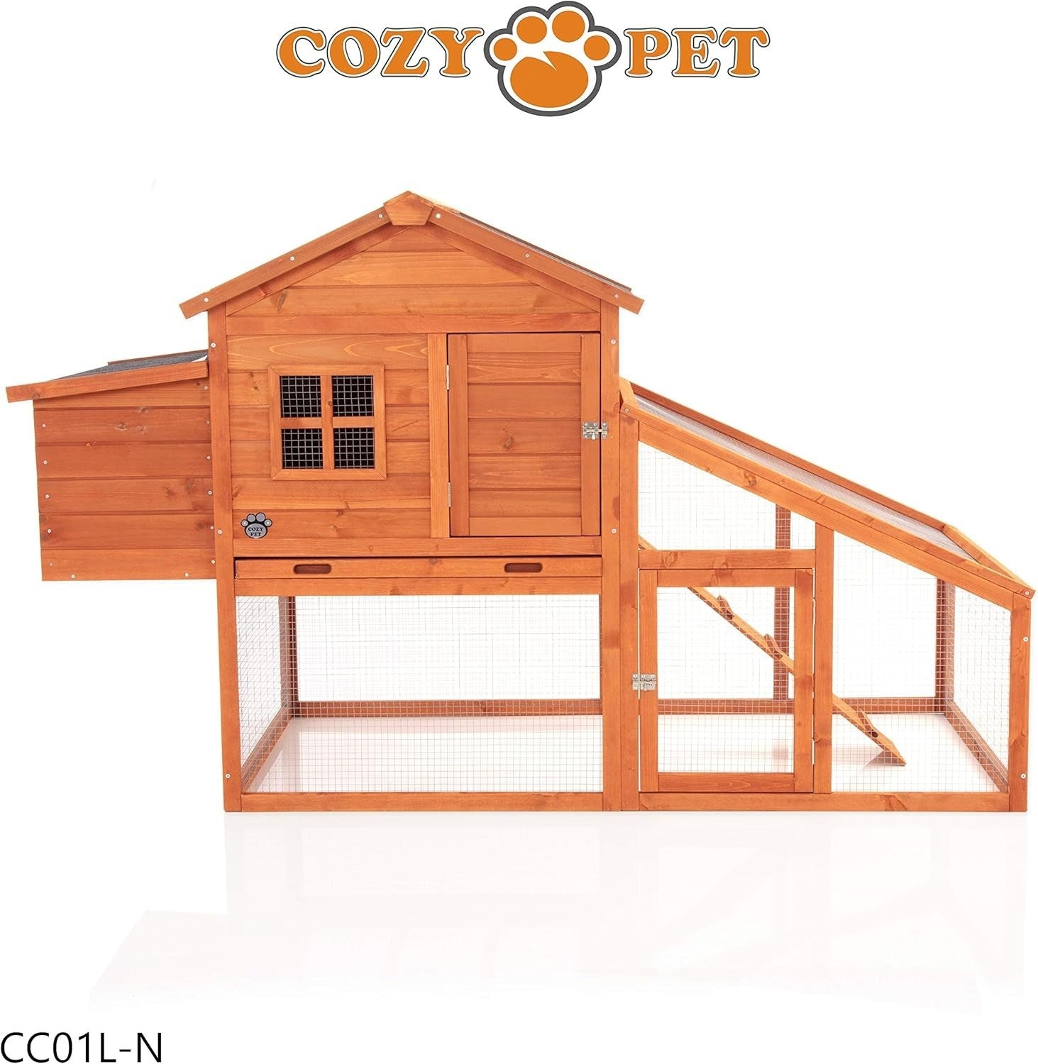 Large Chicken Coop with Run 190cm Hen House 6 Birds