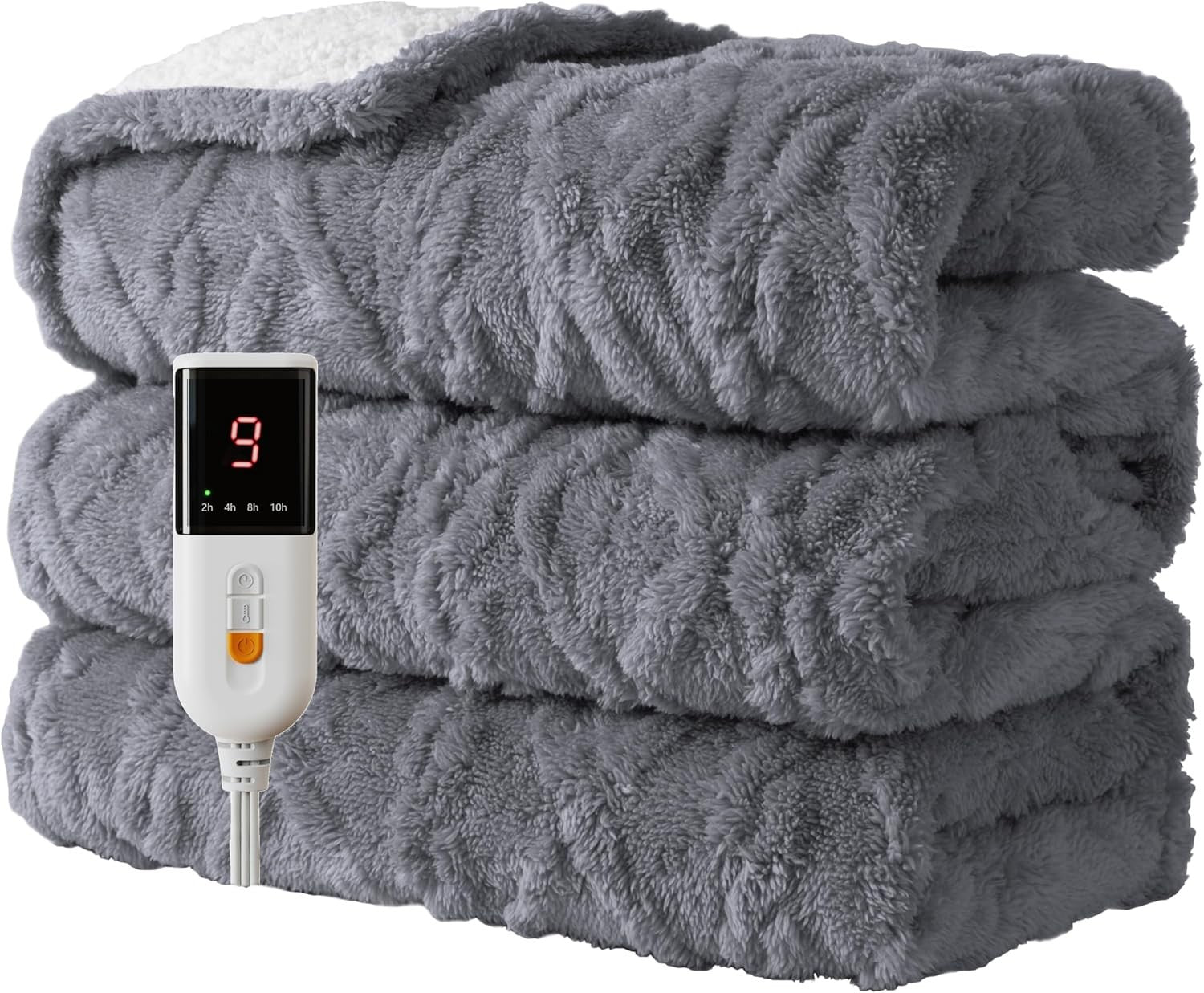 Electric Heated Throw Blanket Soft Large 9 Heat Levels Washable 130x160cm