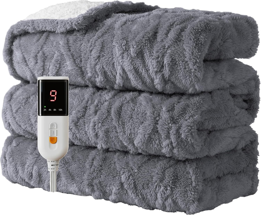 Electric Heated Throw Blanket Soft Large 9 Heat Levels Washable 130x160cm
