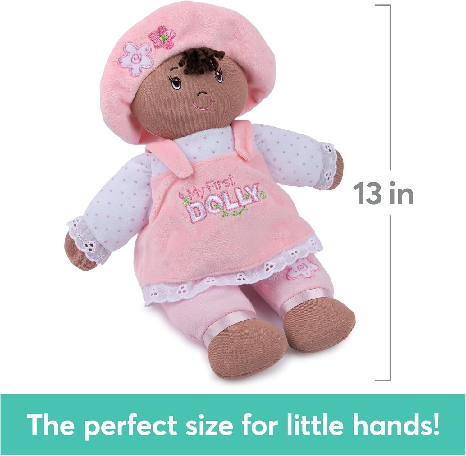 13in Soft Plush Baby Doll Pink White Cuddly First Dolly Newborn Gift