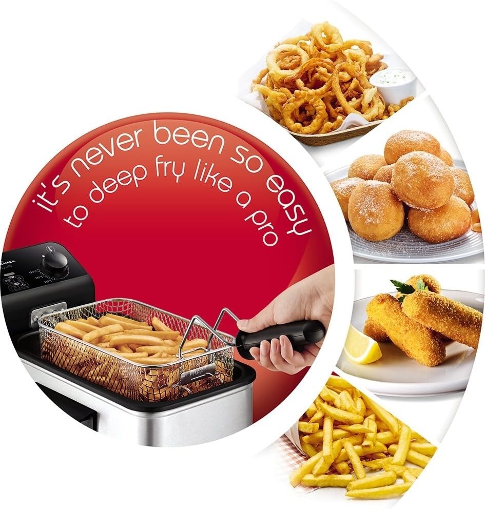3L Deep Fat Fryer 2100W Stainless Steel Cool Zone Adjustable Temp
