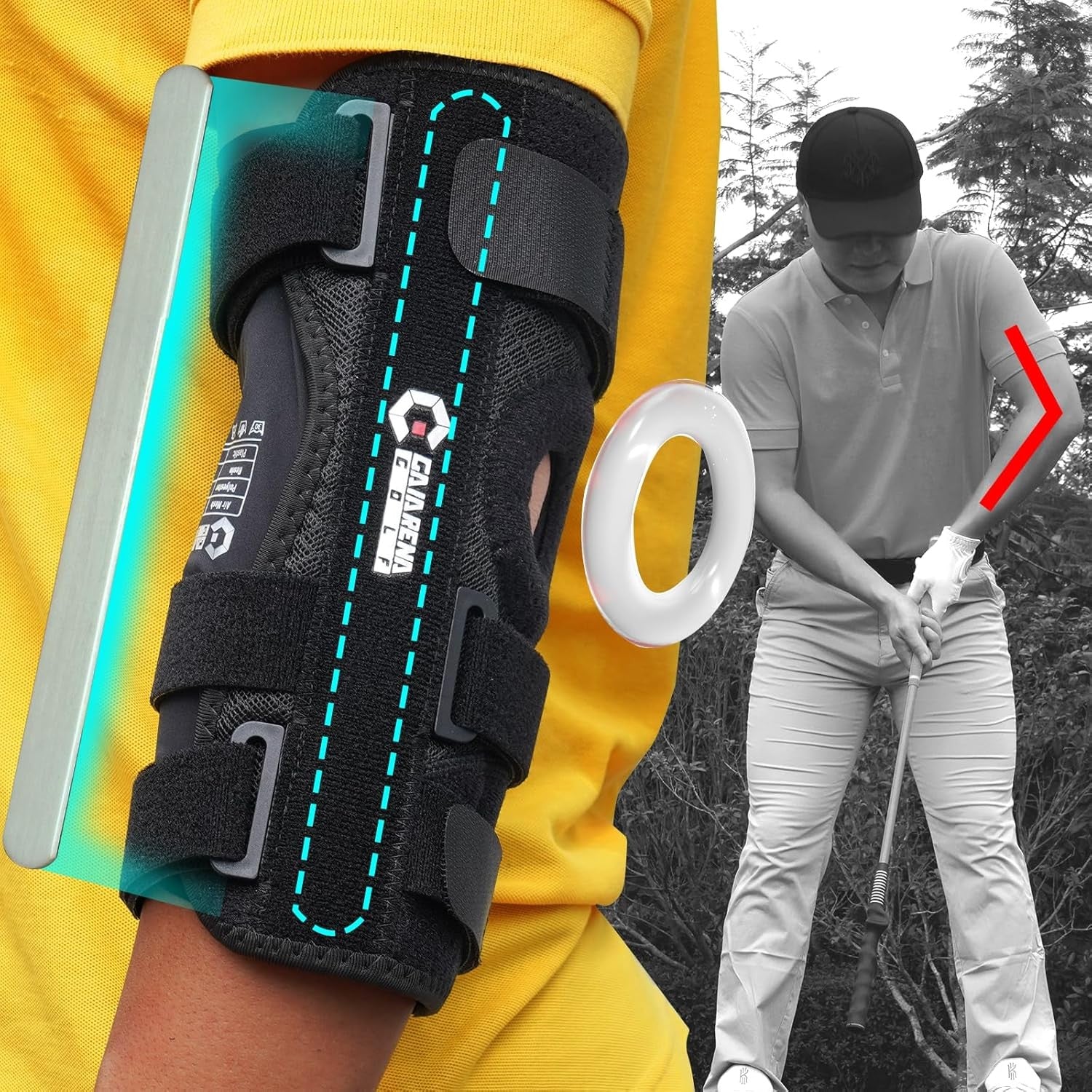 Golf Swing Trainer Straight Arm Elbow Brace Training Aid