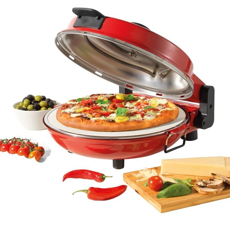 12" Pizza Oven 1200W Stone Bake Maker w/ Cutter & Paddles