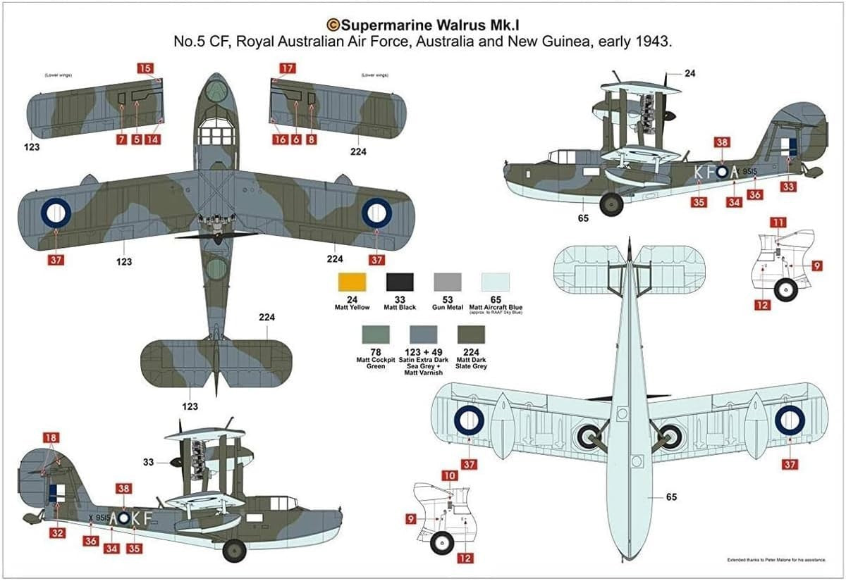 1:48 Scale Supermarine Walrus Model Kit | RAF Rescue Aircraft DIY Set