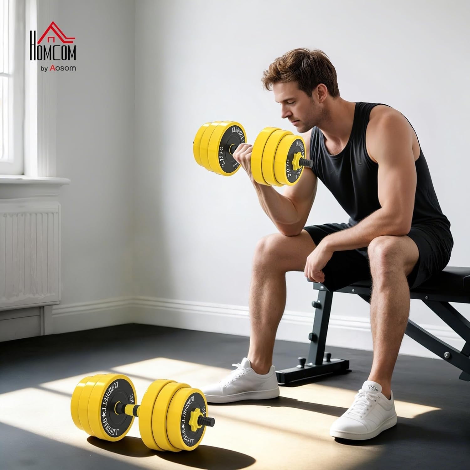 30KG Adjustable Dumbbell Barbell Set 3 in 1 Home Gym Weights