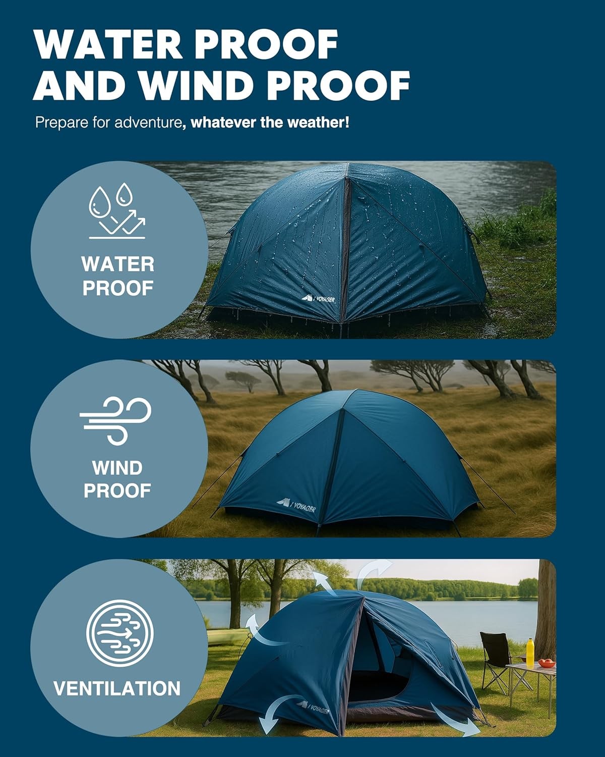 2 Man Dome Camping Waterproof Lightweight Hiking