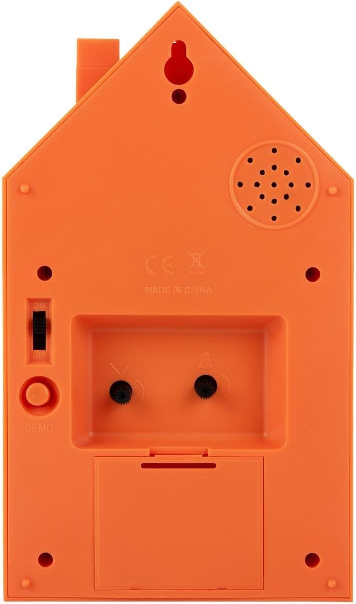 Modern Cuckoo Alarm Clock Bright Orange Scandinavian Style Bedside Decor
